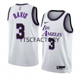 Herren NBA Los Angeles Lakers Trikot Anthony Davis 3 Nike 2022-23 City Edition Weiß Swingman